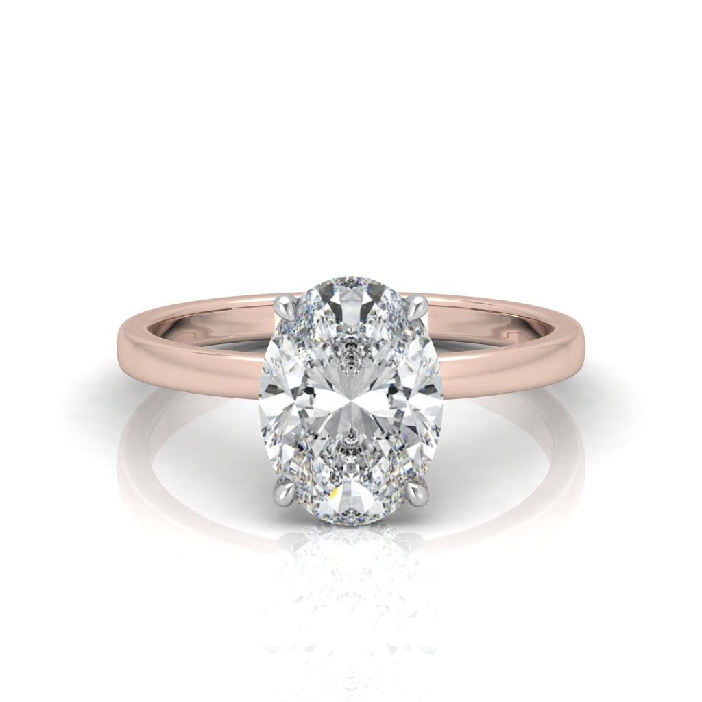Classic Solitaire Hidden Halo Engagement Ring