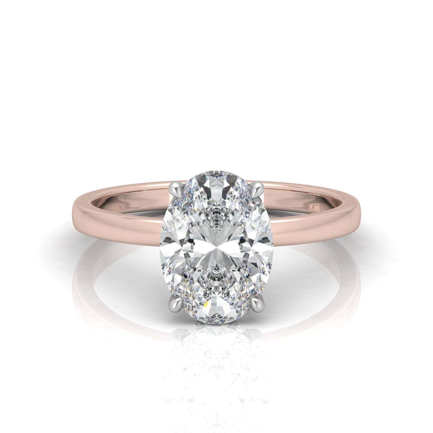 Classic Solitaire Hidden Halo Engagement Ring