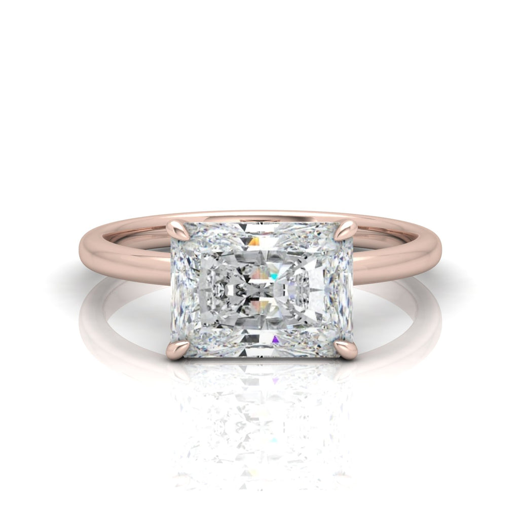 Classic East-West Solitaire Engagement Ring - Radiant