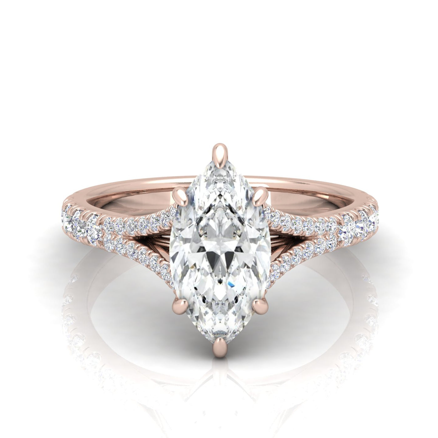 Julie Marquise Diamond Split Shank Engagement Ring