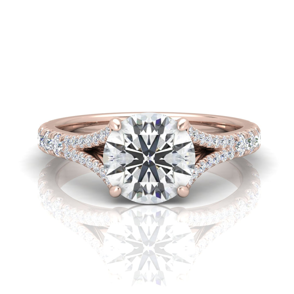 Julie Round Diamond Split Shank Engagement Ring