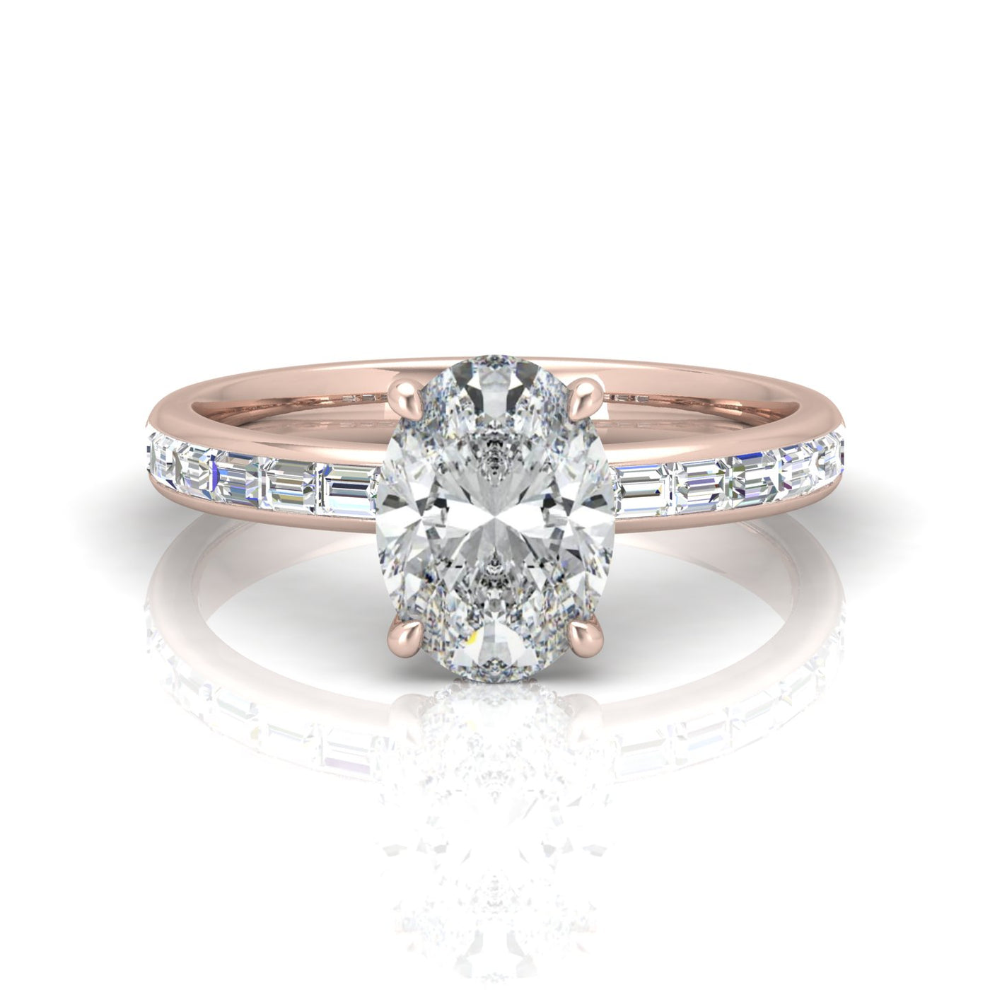 Classic Hidden Halo Channel Set Engagement Ring - Oval