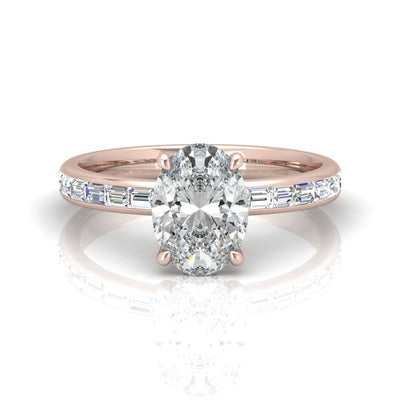 Classic Hidden Halo Channel Set Engagement Ring - Oval