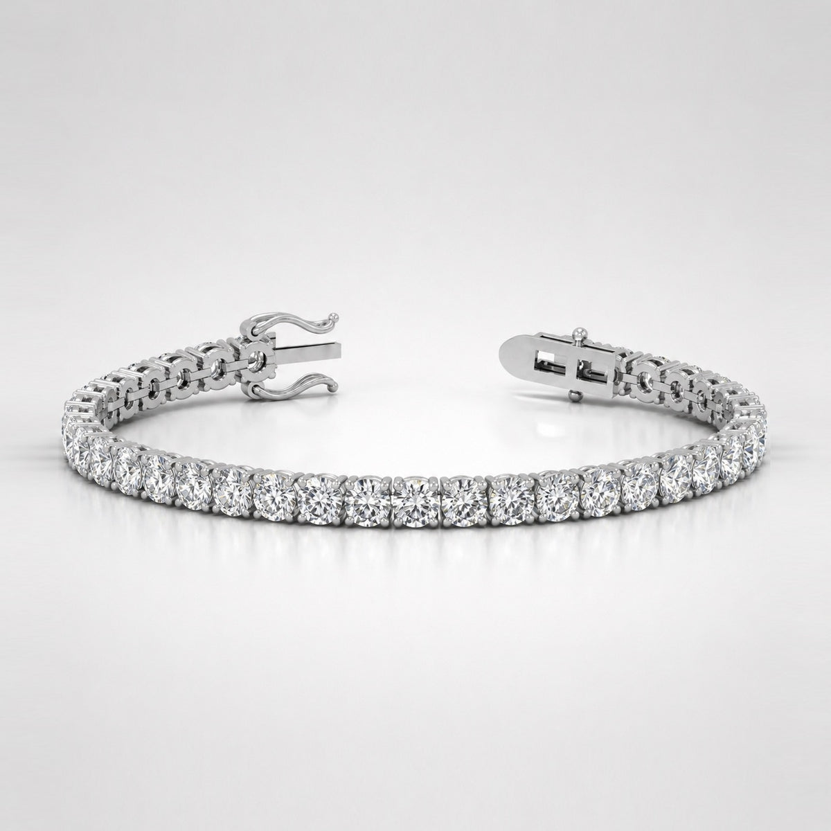 100% Natural 17.05 Carat Round Diamond Claw Set Tennis Bracelet 950 Platinum
