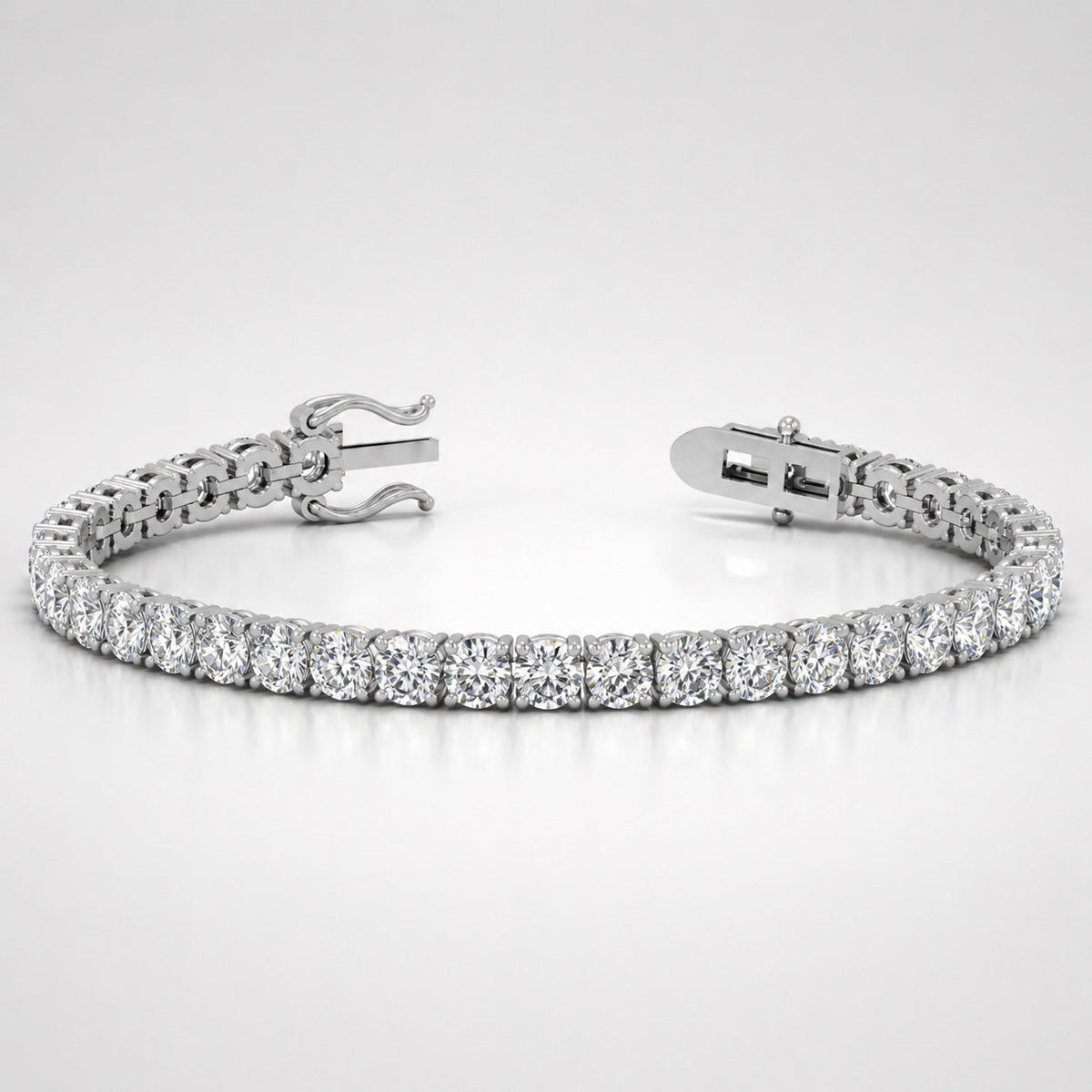 Lab Grown Round Diamond Tennis Bracelet (15.00 ct) in Platinum