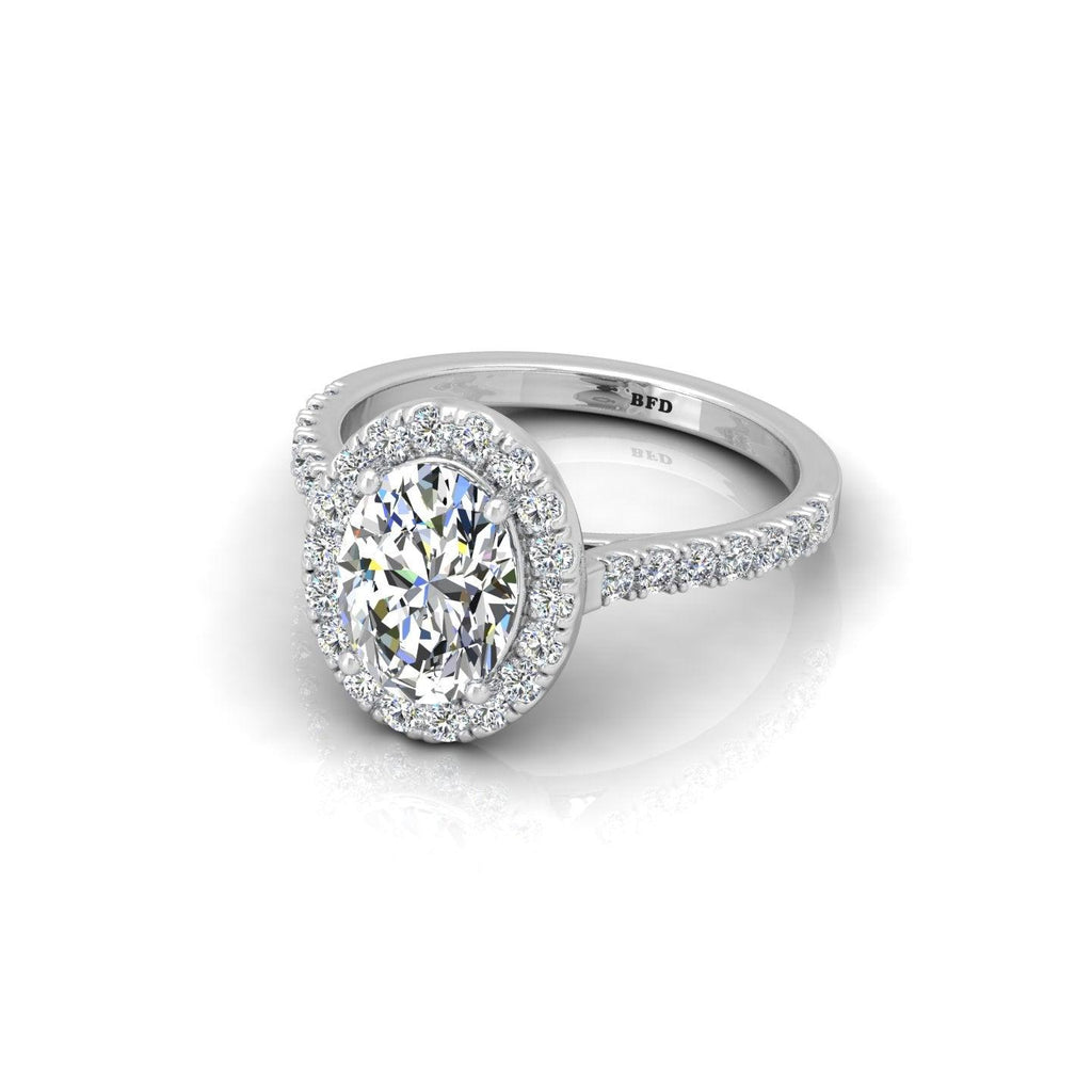 2.50CT IGI Certified Diamond Oval Cut Hidden Halo Engagement Ring