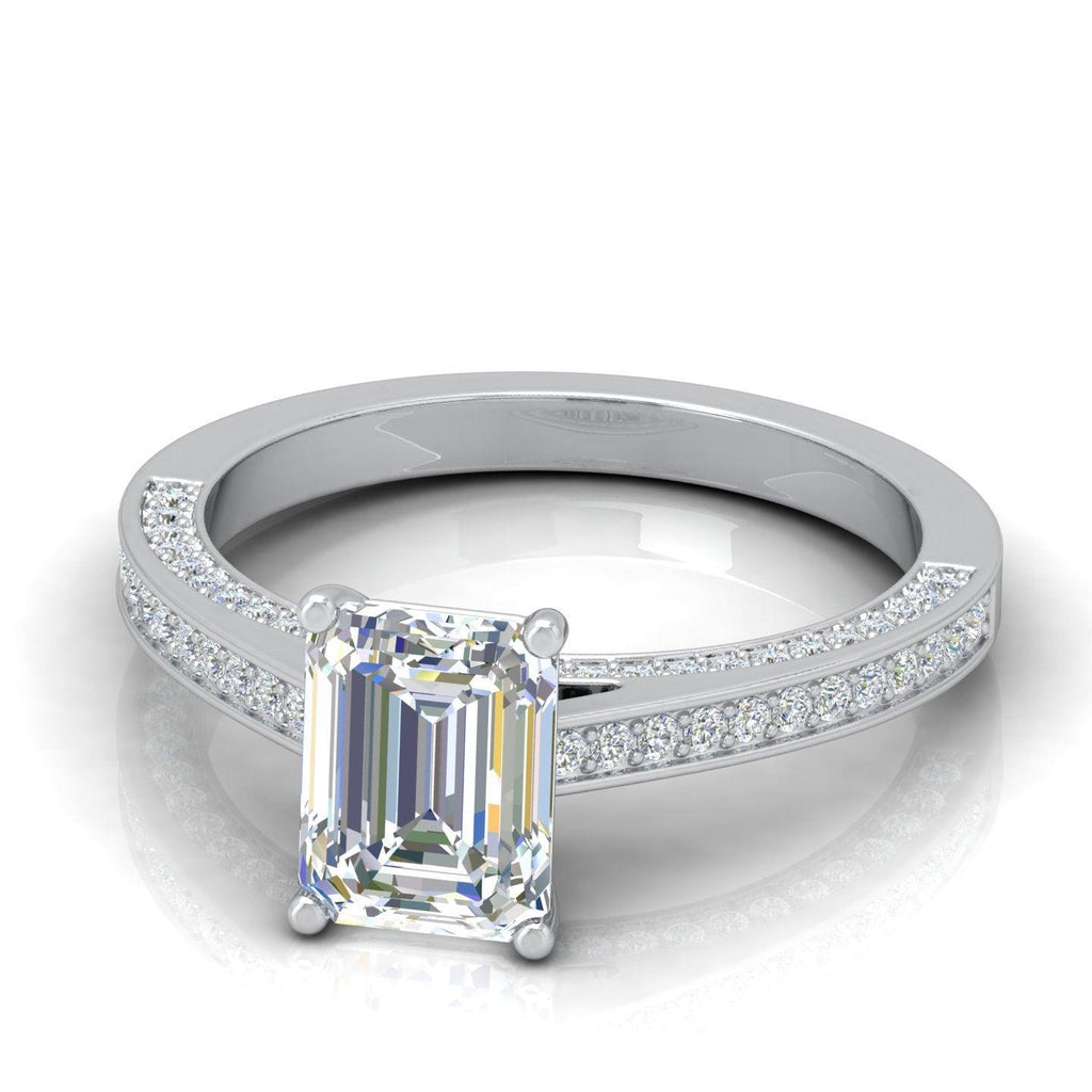 Certified Emerald Diamond Engagement Ring 2.00Carat