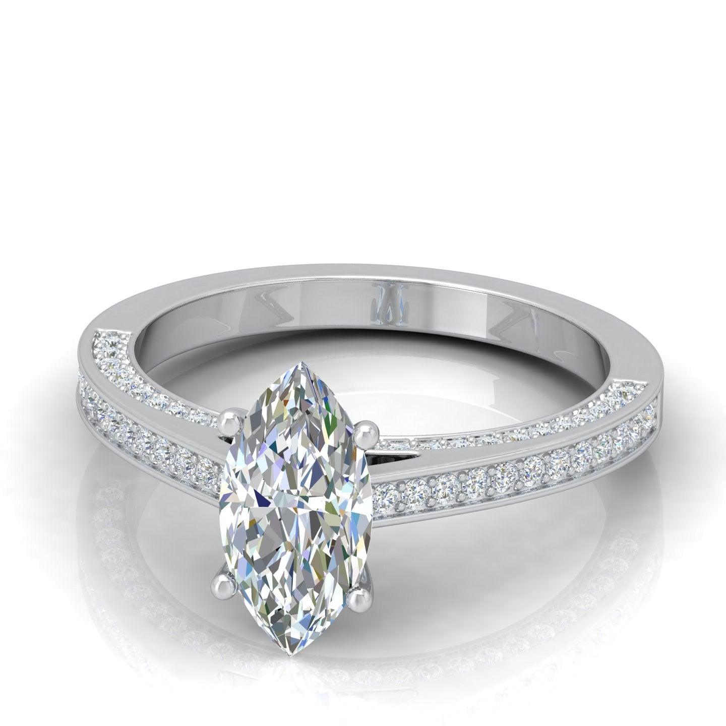 Certified Marquise Diamond Engagement Ring 2.00Carat E/VS