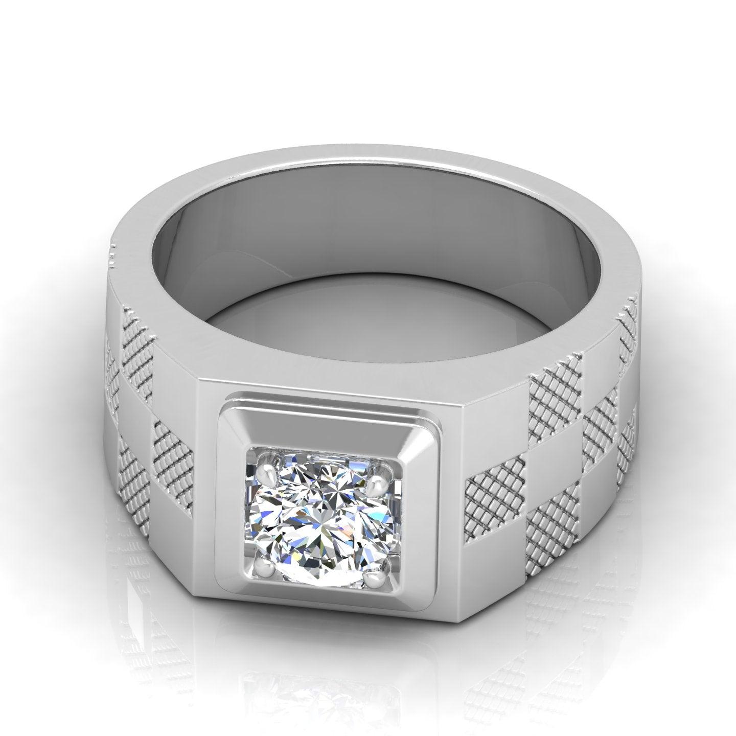 Certified E/VS 1.00Ct Round Diamond Solitaire Engagement Ring For Him