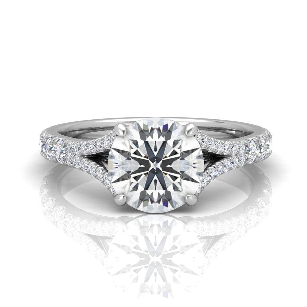 Julie Round Diamond Split Shank Engagement Ring
