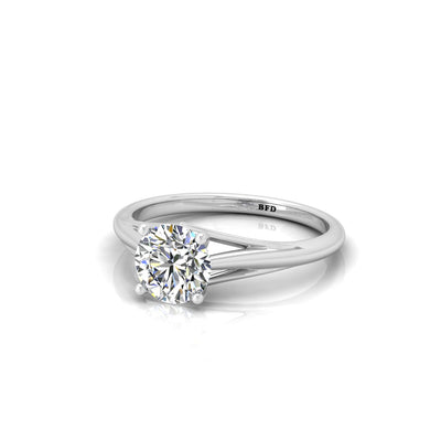 Elegant 2ct Round Lab Diamond Ring with Open Split Band