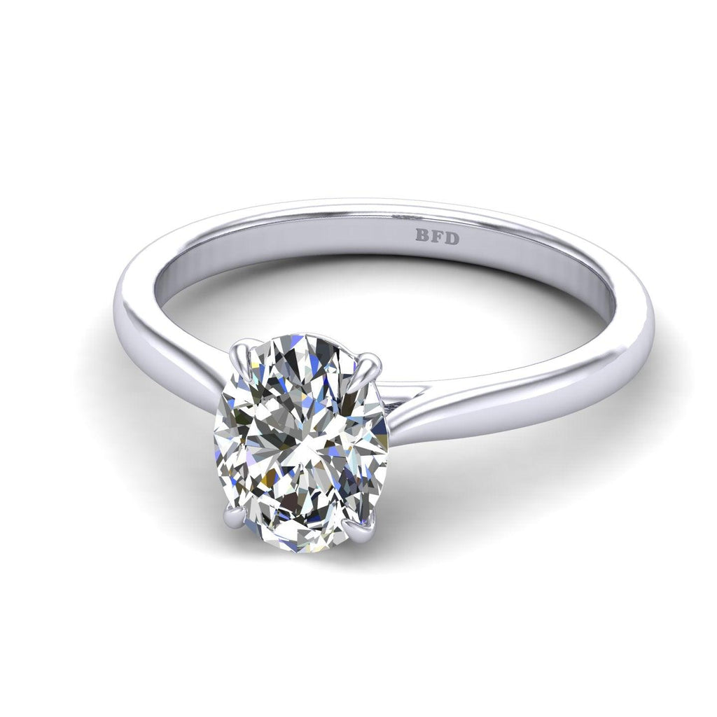 Clearance F/VS 4.00Ct Huge Oval Diamond Engagement Ring in Platinum