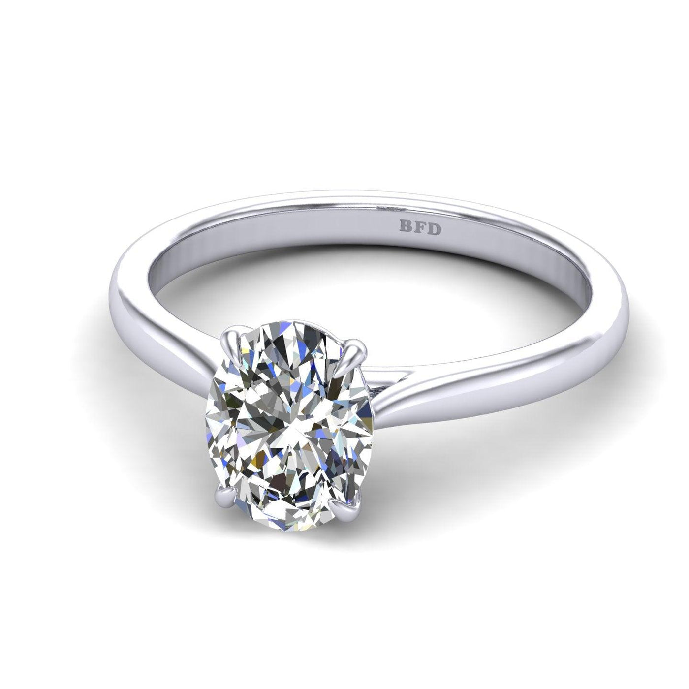 Clearance F/VS 4.00Ct Huge Oval Diamond Engagement Ring in Platinum 	(stone size 13.8 x 8.5mm)