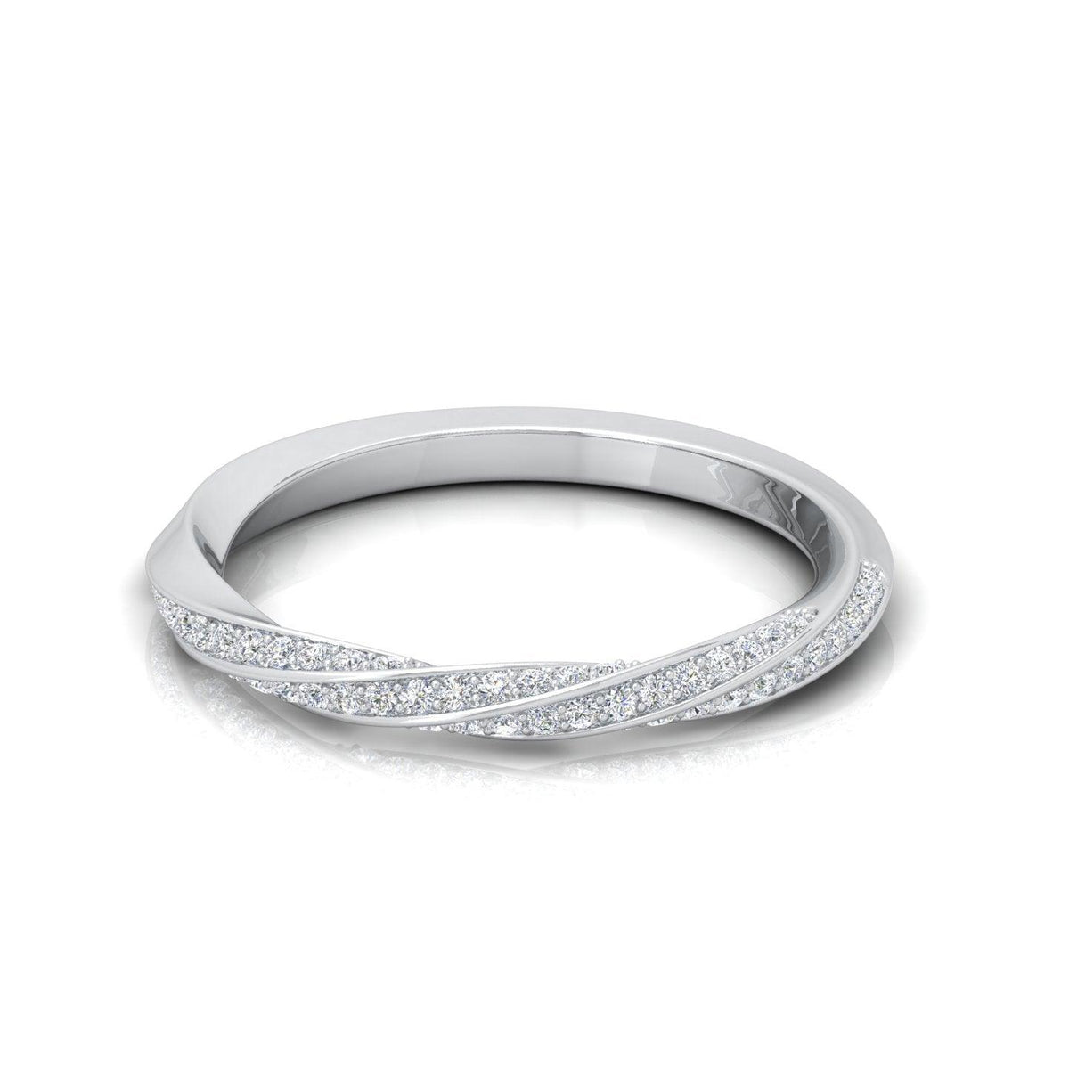 D/VS 0.30 Carat Round Diamond Designer Half Eternity Wedding Ring - amadadiamonds