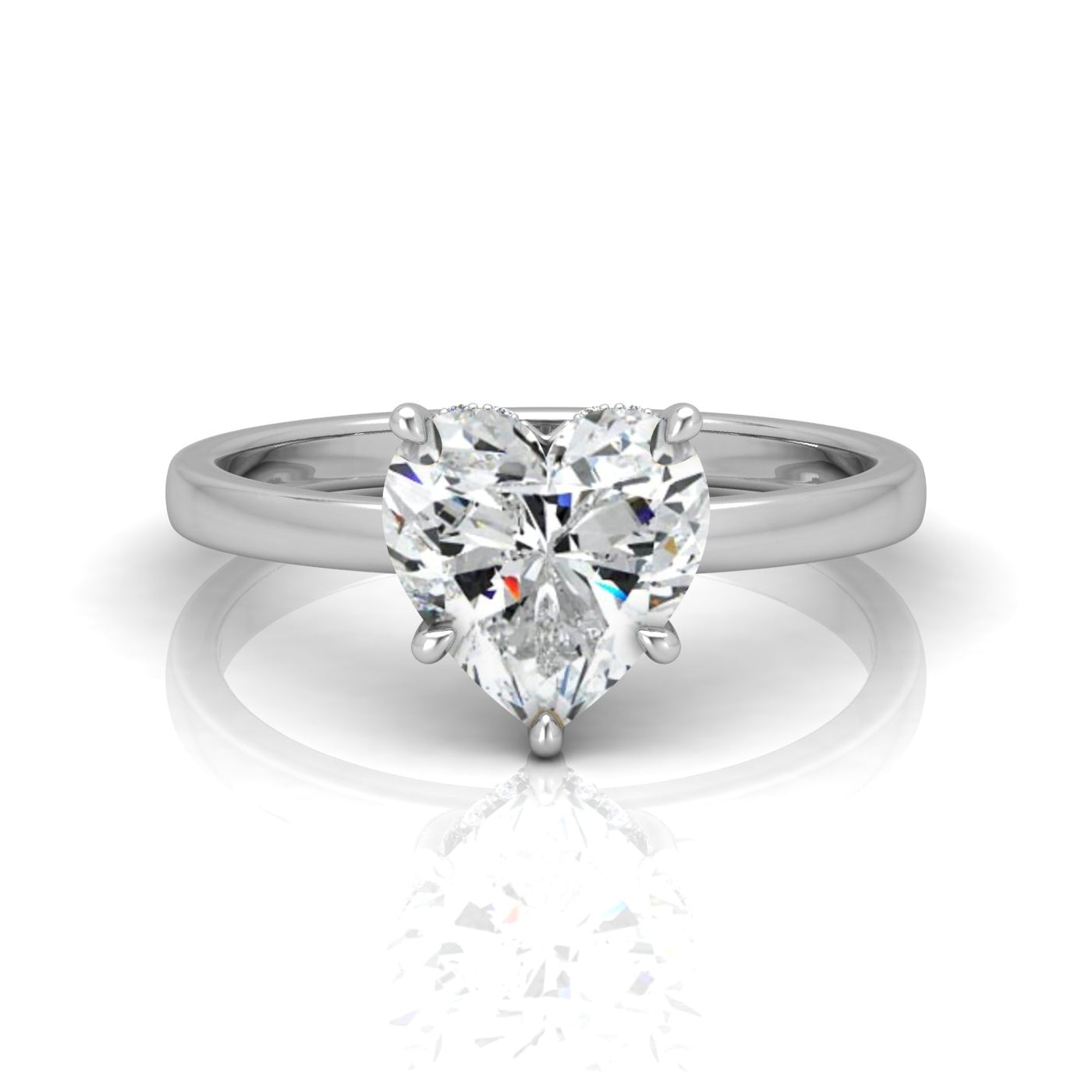 Classic Solitaire Hidden Halo Engagement Ring