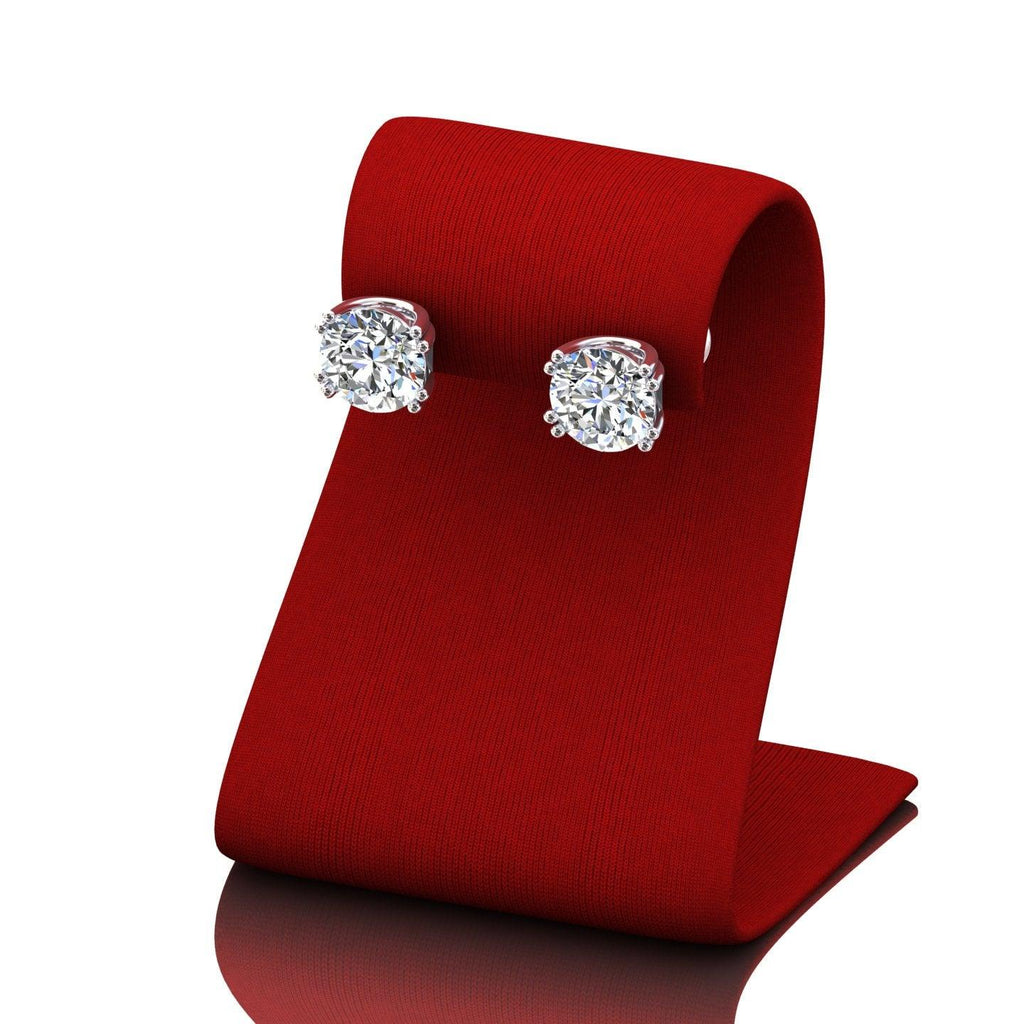 Certified D/VS 2.00Ct Round Diamond Stud Earrings in 18k Gold / Platinum