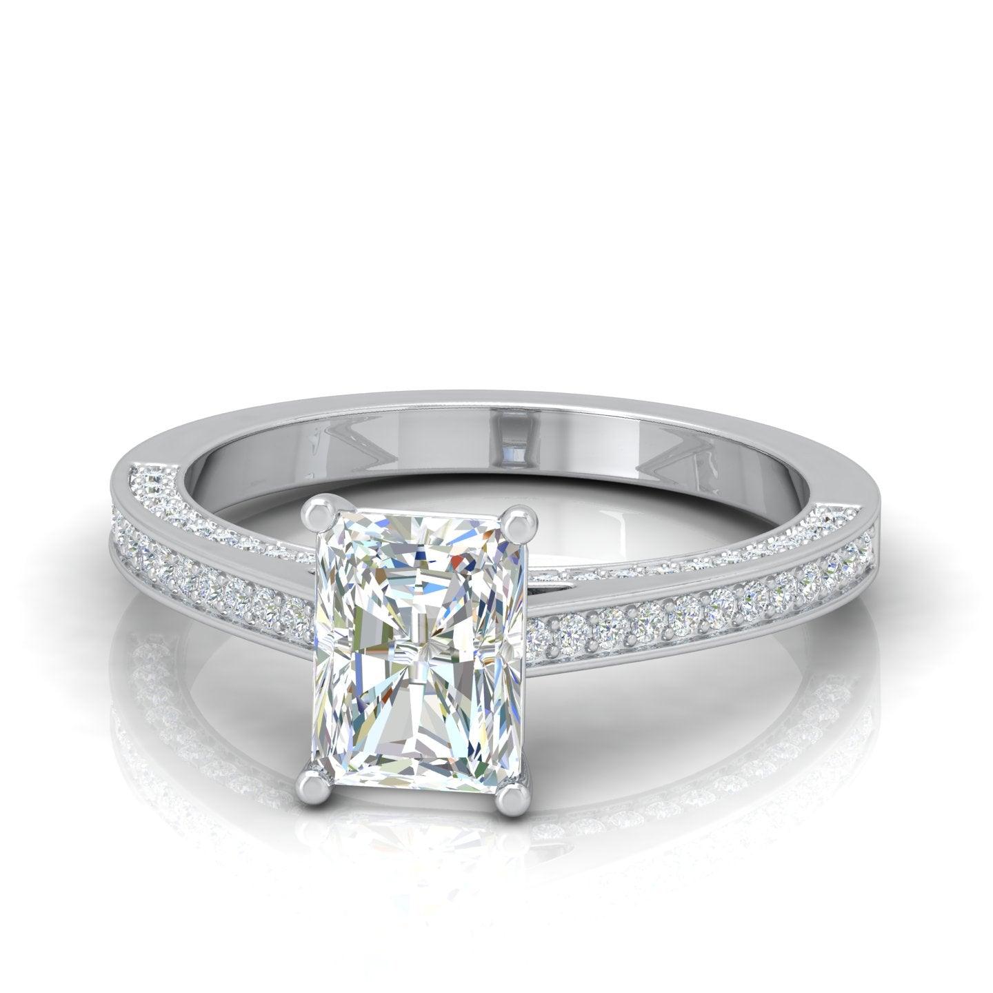 Certified Radiant Diamond Engagement Ring 2.00Carat E/VS