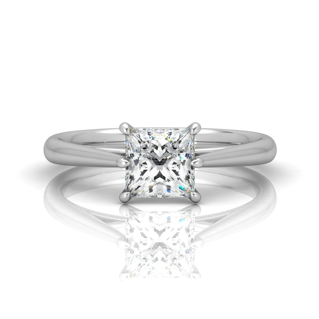 Princess Diamond Cathedral Solitaire Ring