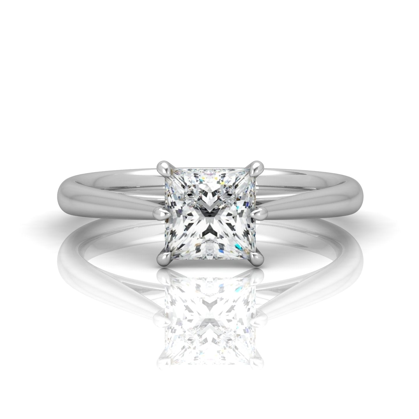 Princess Diamond Cathedral Solitaire Ring