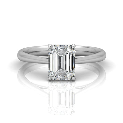 Emerald Diamond Cathedral Solitaire Ring