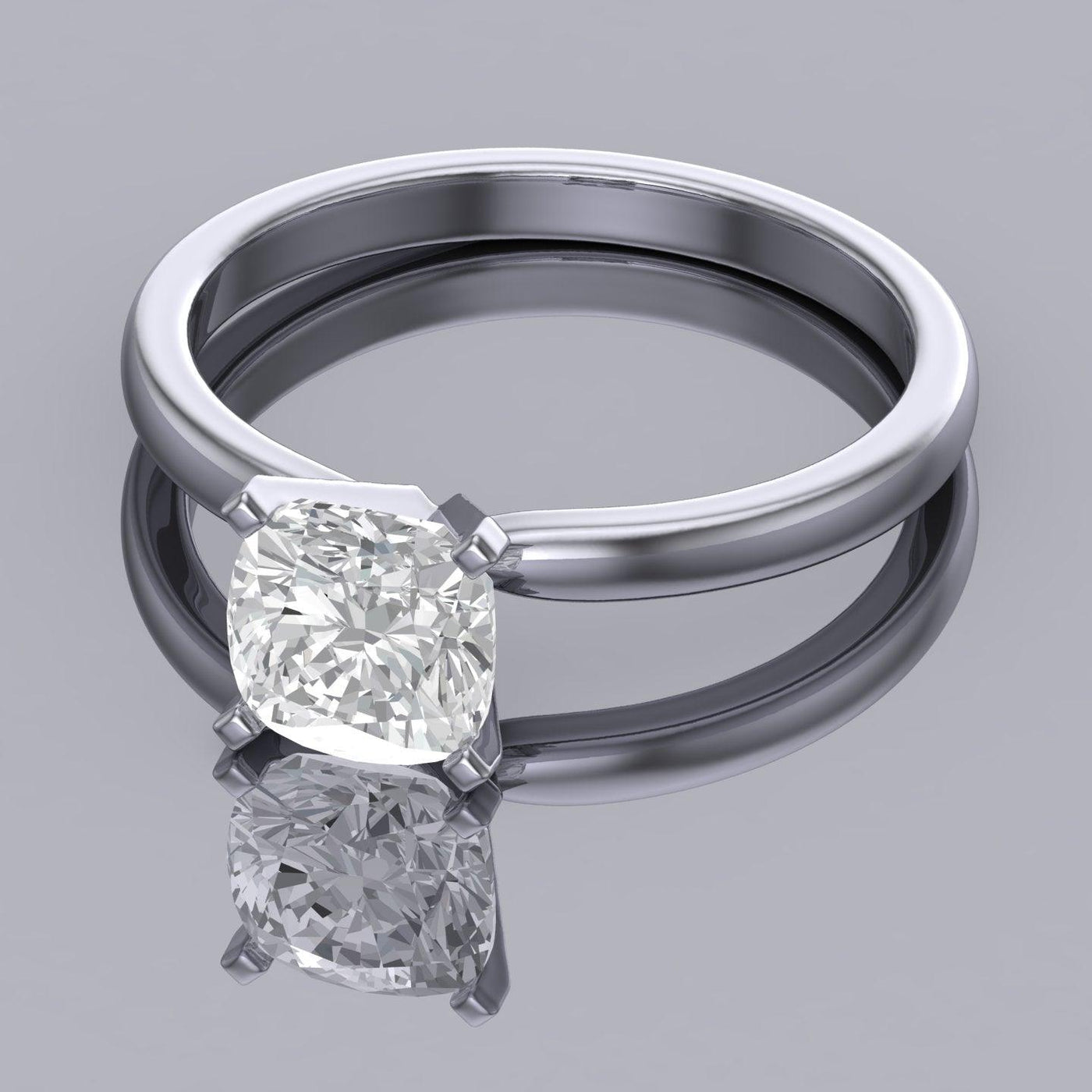 IGI Certified Cushion Diamond Solitaire Engagement Ring Platinum 1.00Ct D/VS