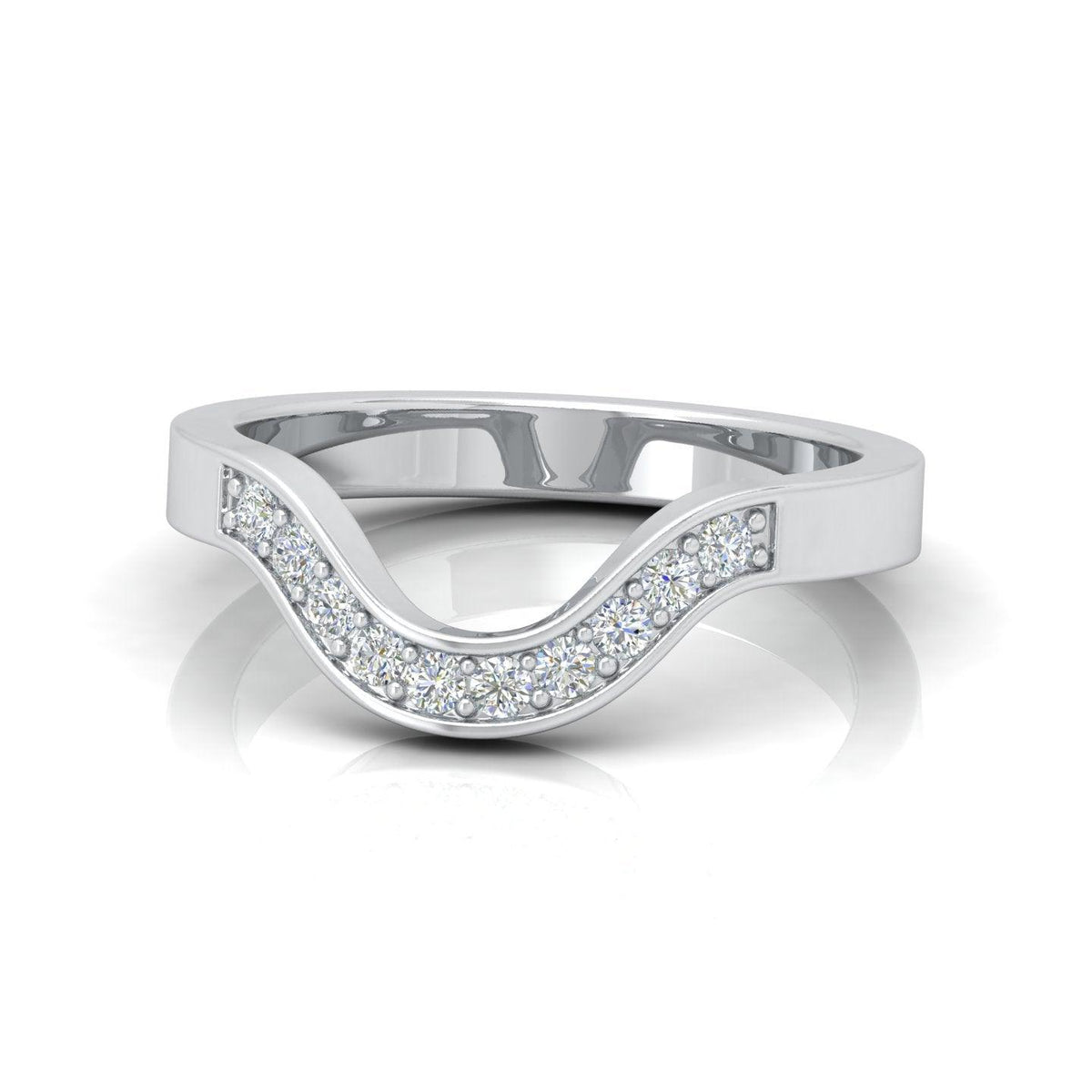0.25 Carat D/VS Round Diamond Designer Half Eternity Wedding Band - amadadiamonds