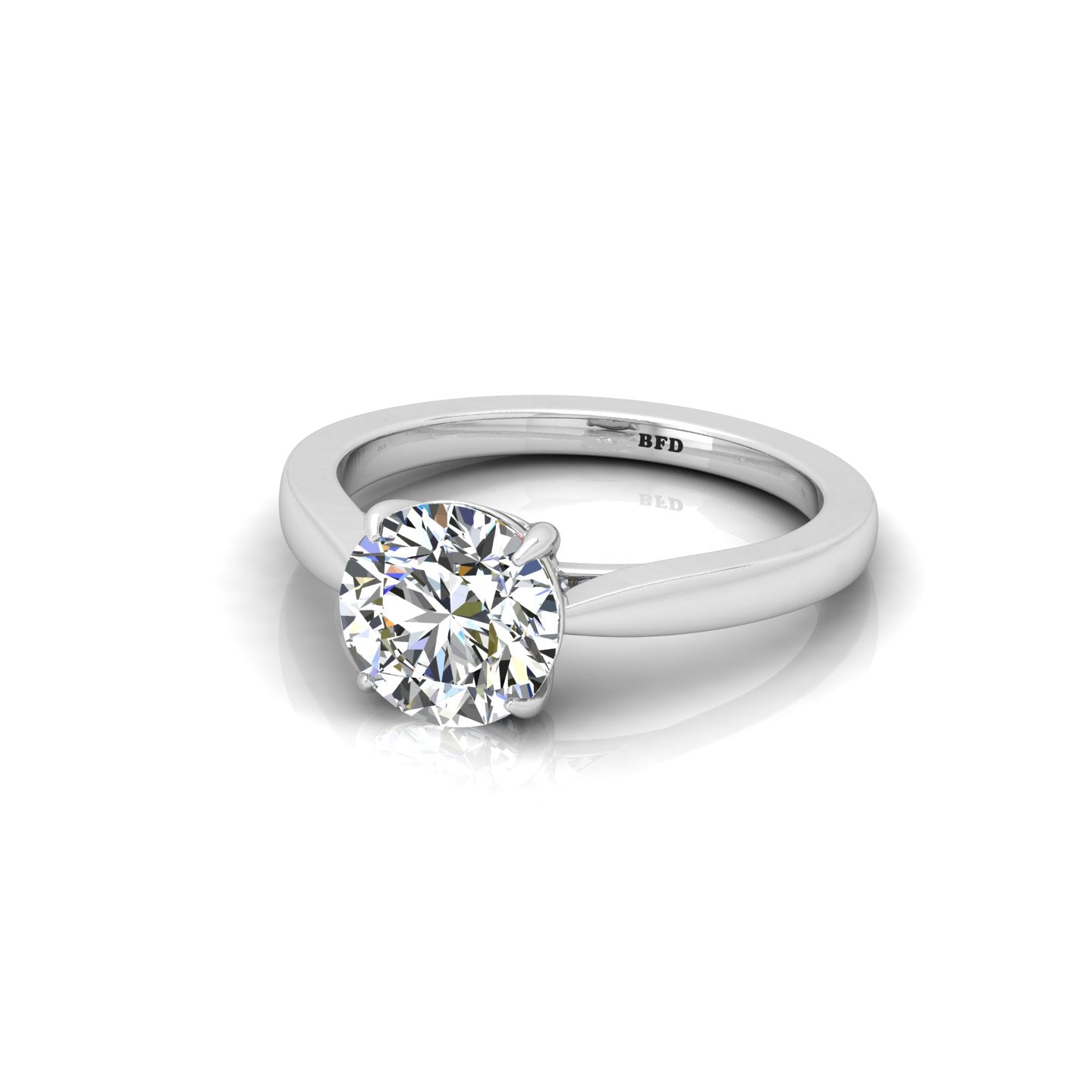 1.00 Carat D/VS Lab Round Diamond Solitaire Engagement Ring For Women