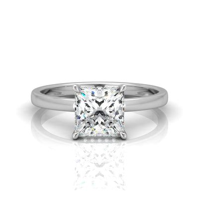 Classic Solitaire Hidden Halo Engagement Ring Princess