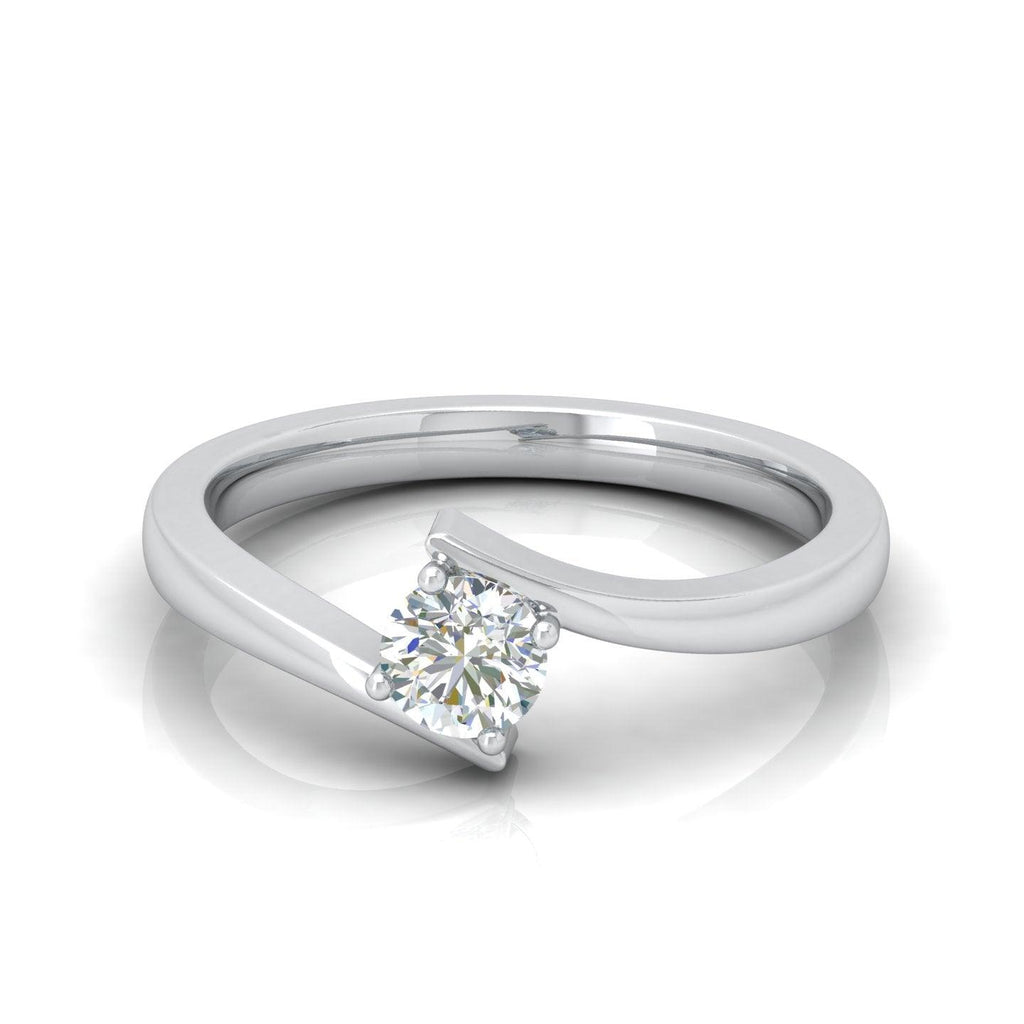 D/VVS 0.25 Carat Round Diamond Solitaire Engagement Ring - amadadiamonds