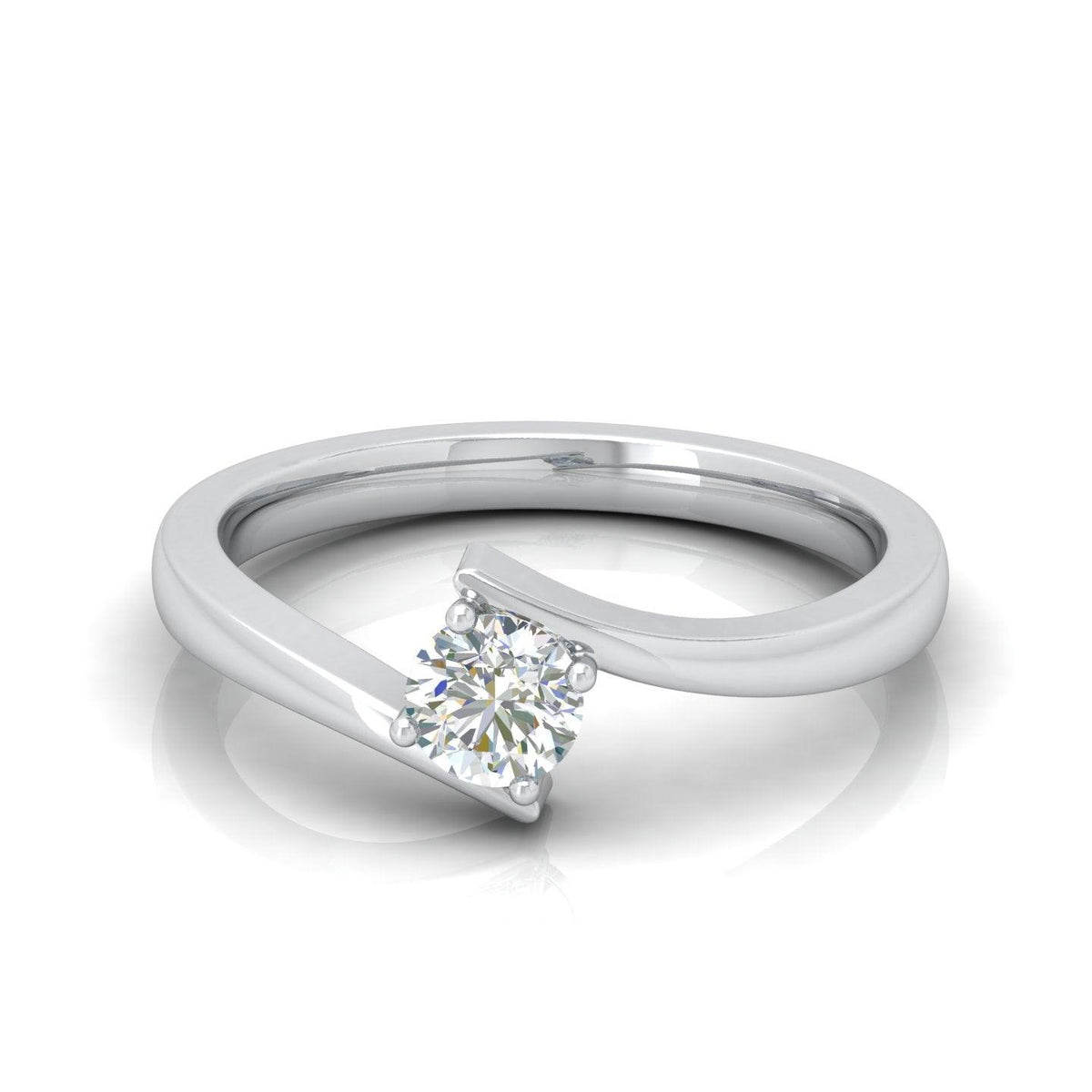 D/VVS 0.25 Carat Round Diamond Solitaire Engagement Ring - amadadiamonds