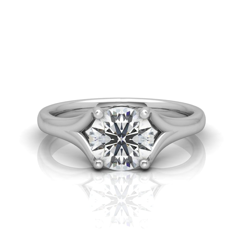 Round Diamond Split Shank Solitaire Engagement Ring