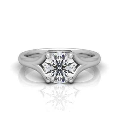 Round Diamond Split Shank Solitaire Engagement Ring