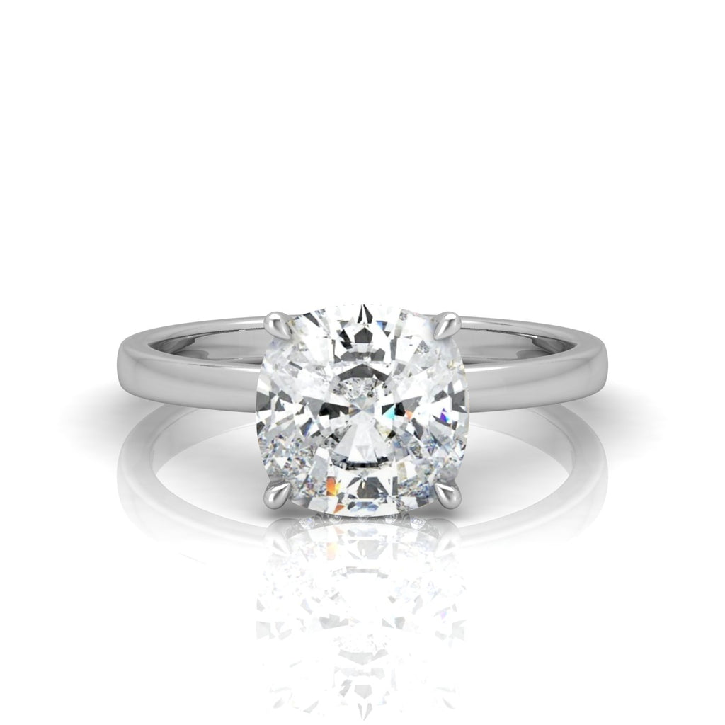 Classic Solitaire Hidden Halo Engagement Ring