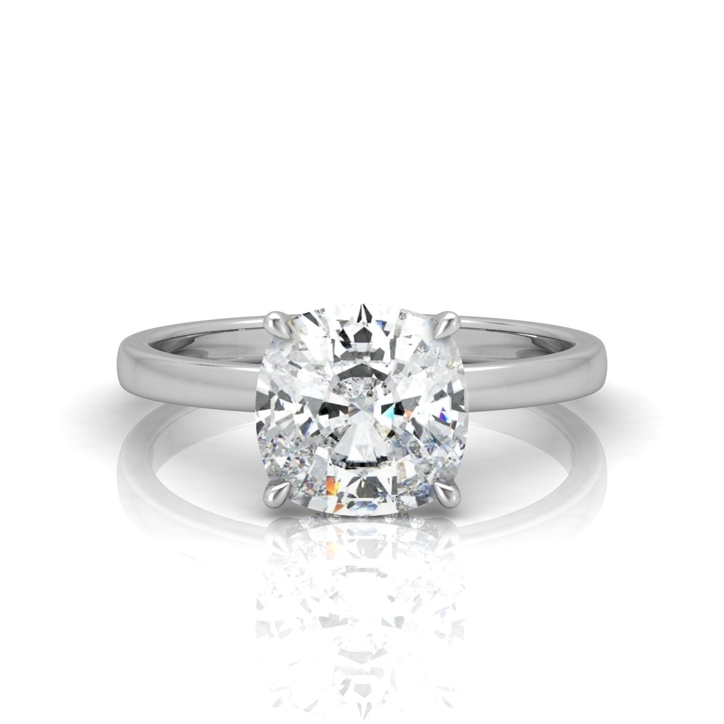 Classic Solitaire Hidden Halo Engagement Ring