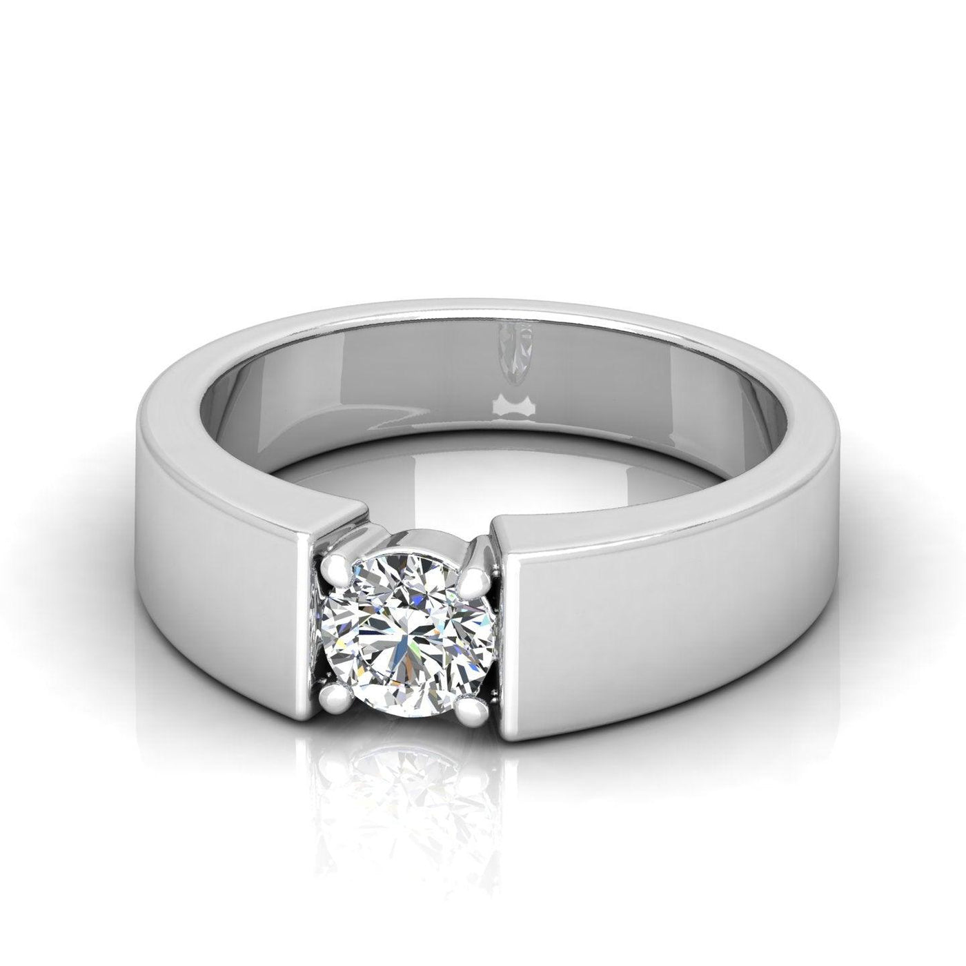 Certified E/VS 1.00Ct Round Diamond Solitaire Engagement Ring For Him