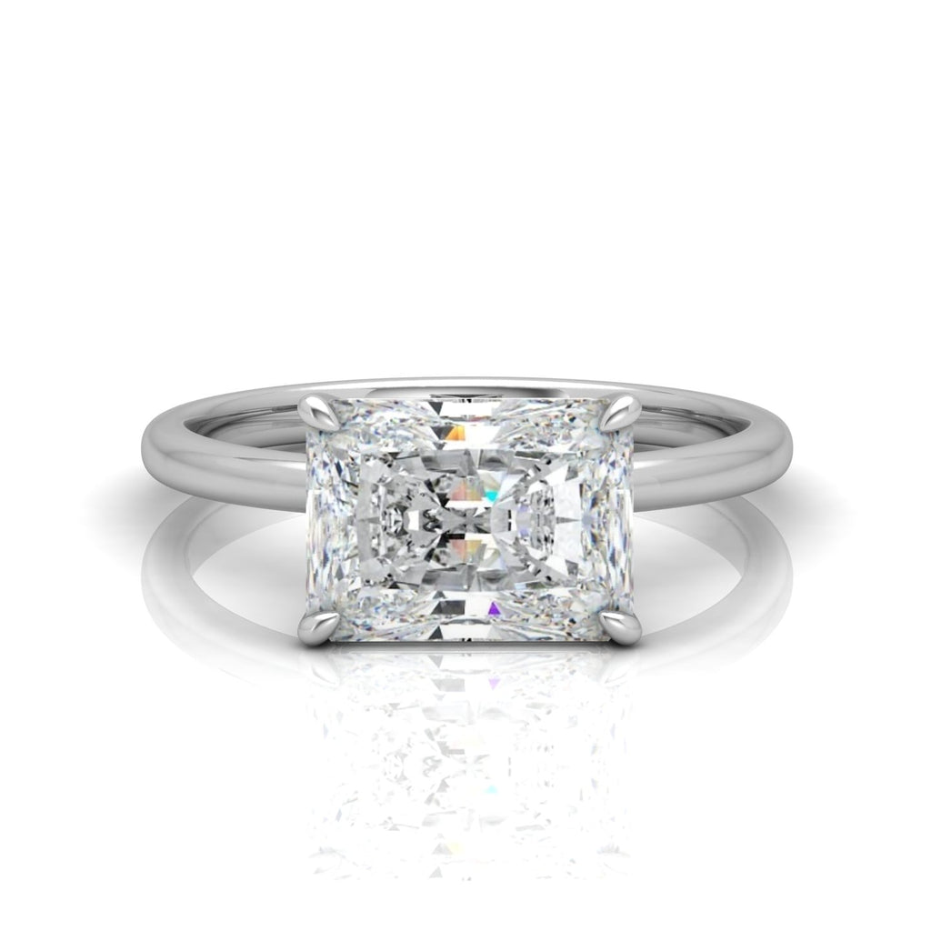 Classic East-West Solitaire Engagement Ring - Radiant