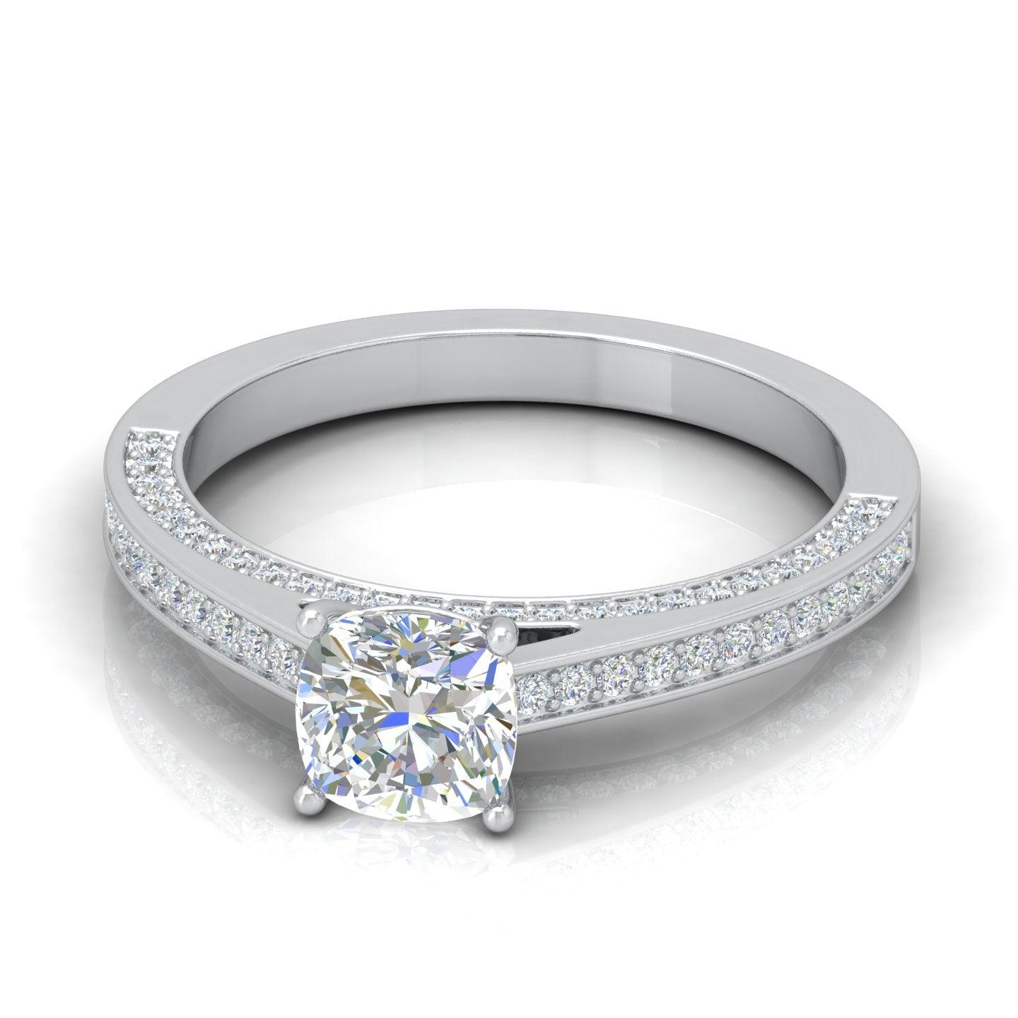 Certified Cushion Diamond Engagement Ring 2.00Carat E/VS