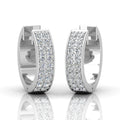 D/VVS 0.25 Carat Round Diamond Designer Hoop Earrings - amadadiamons