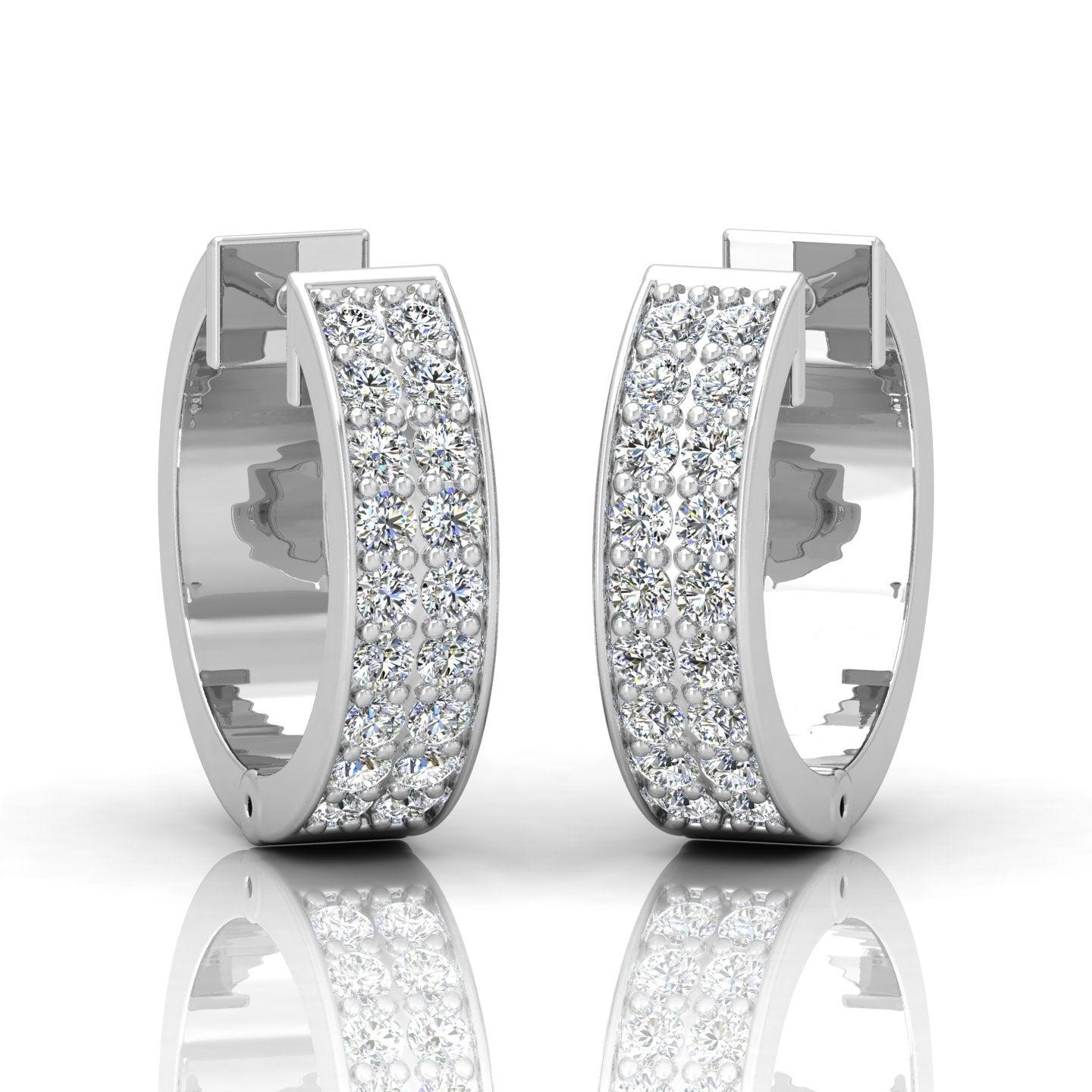 D/VVS 0.25 Carat Round Diamond Designer Hoop Earrings - amadadiamons