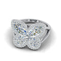 D/VS 4.00 Carat Butterfly Design Vintage Look Engagement Ring - amadadiamonds