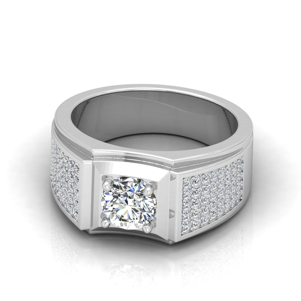 CERTIFIED F/VS 1.50CT ROUND DIAMOND SOLITAIRE WITH ACCENTS ENGAGEMENT RING FOR HIM