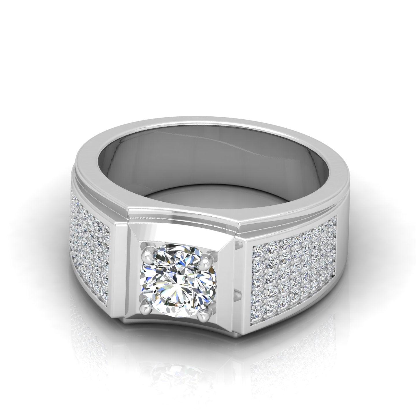 CERTIFIED F/VS 1.50CT ROUND DIAMOND SOLITAIRE WITH ACCENTS ENGAGEMENT RING FOR HIM