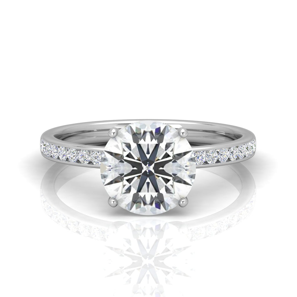 Channel Set Round Diamond Engagement Ring