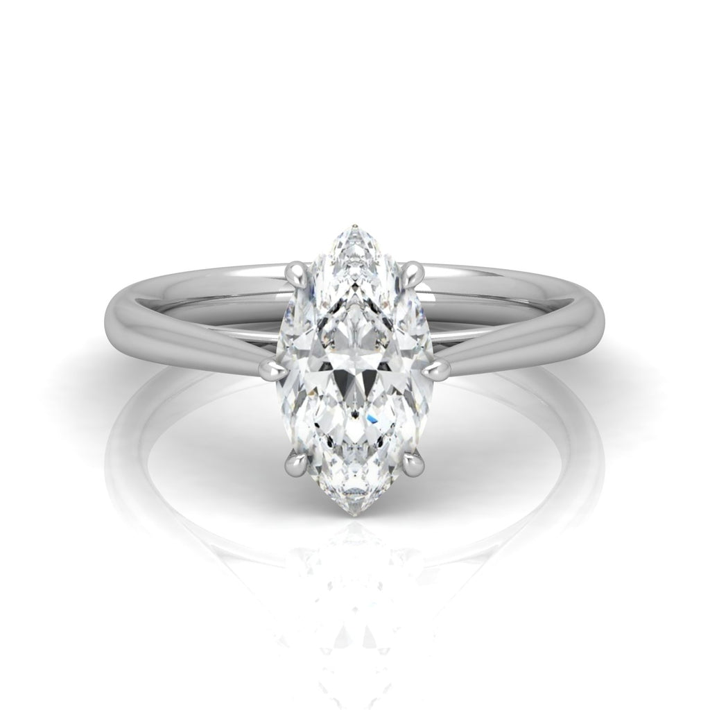 Marquise Diamond Cathedral Solitaire Ring