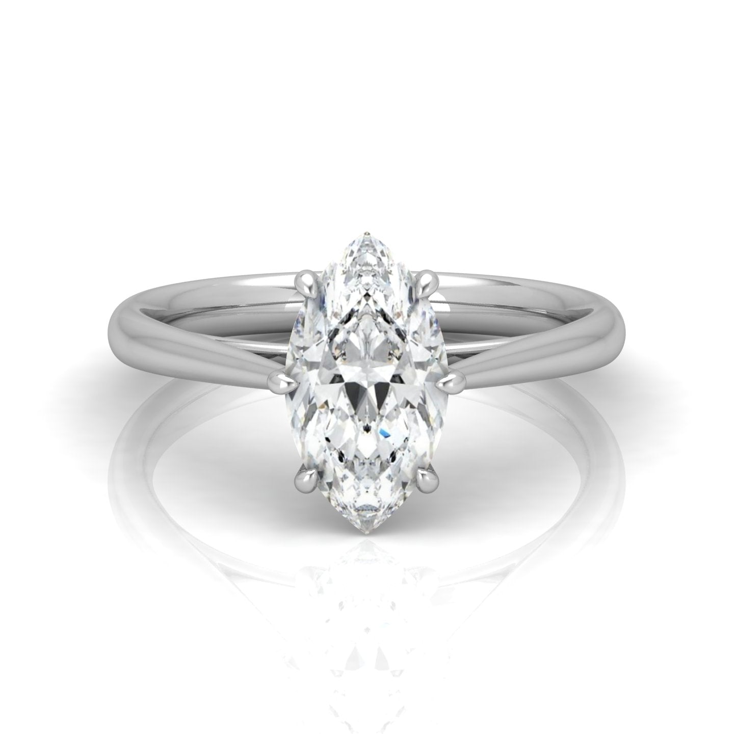 Marquise Diamond Cathedral Solitaire Ring
