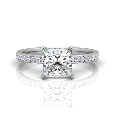 Channel Set Princess Diamond Engagement Ring