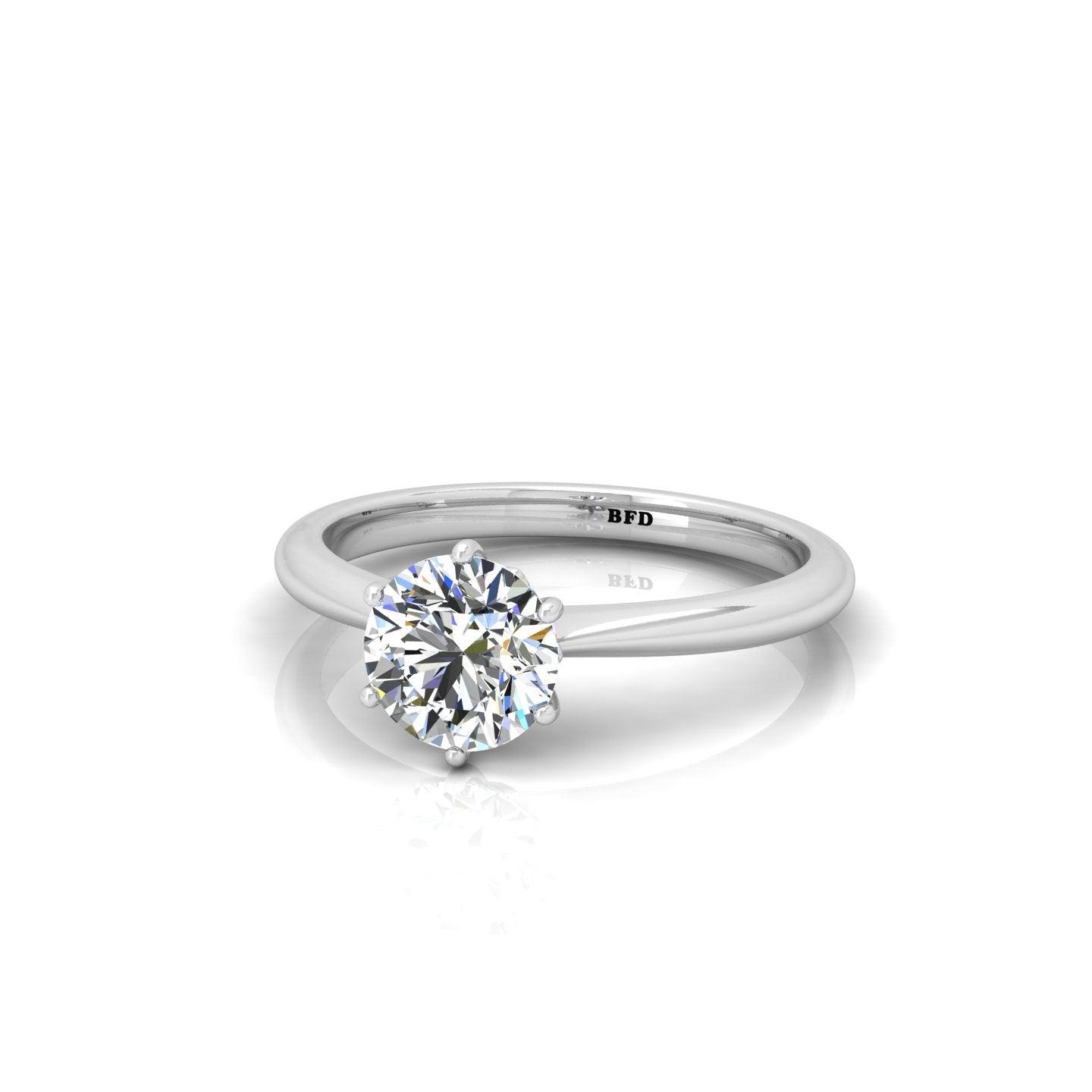 Certified Round Diamond Solitaire Engagement Ring - E/VS 1.00 Carat
