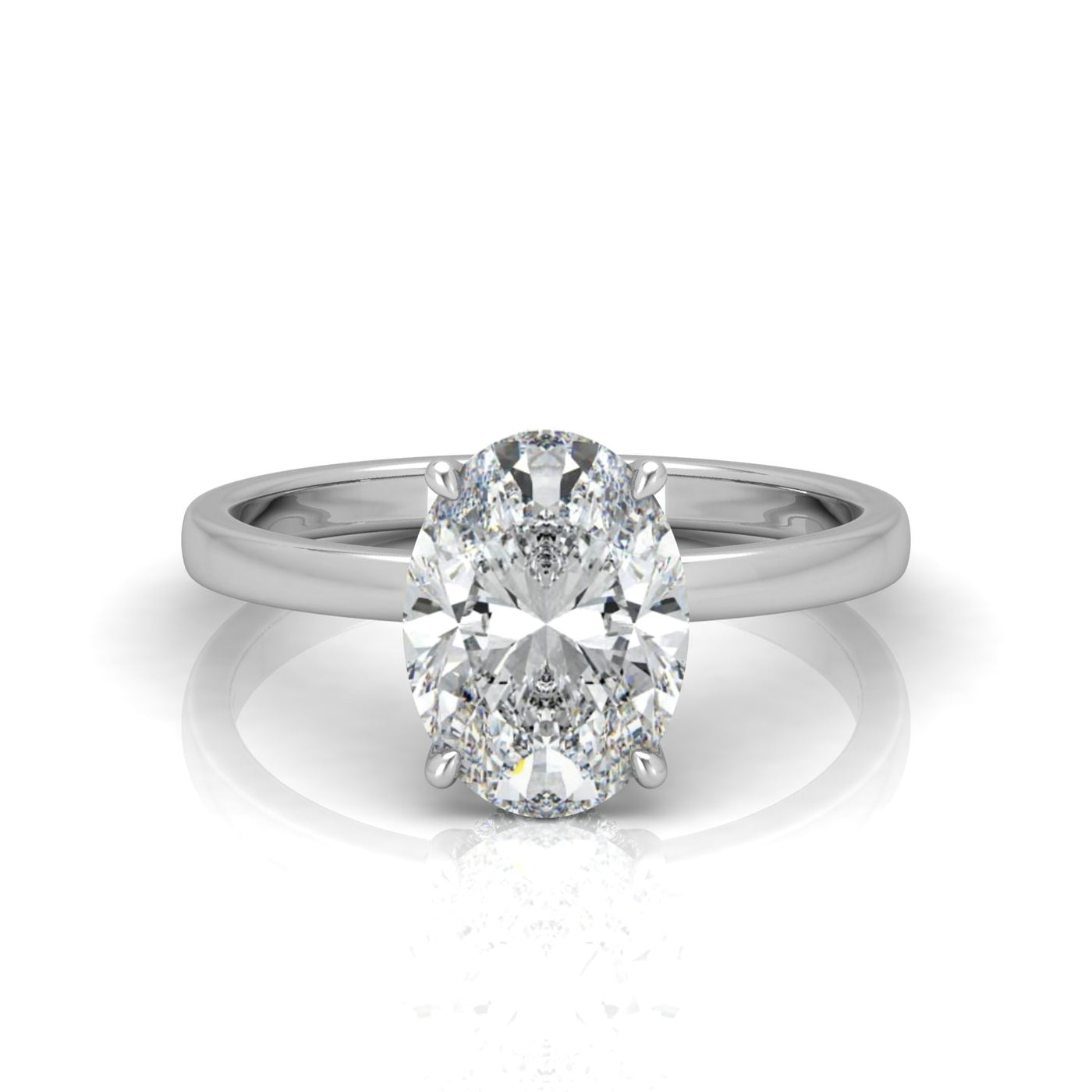 Classic Solitaire Hidden Halo Engagement Ring