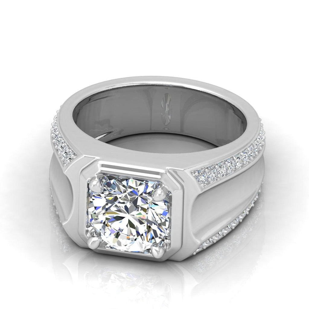 Certified F/VS 1.10Ct Single Diamond Mens Solitaire Ring