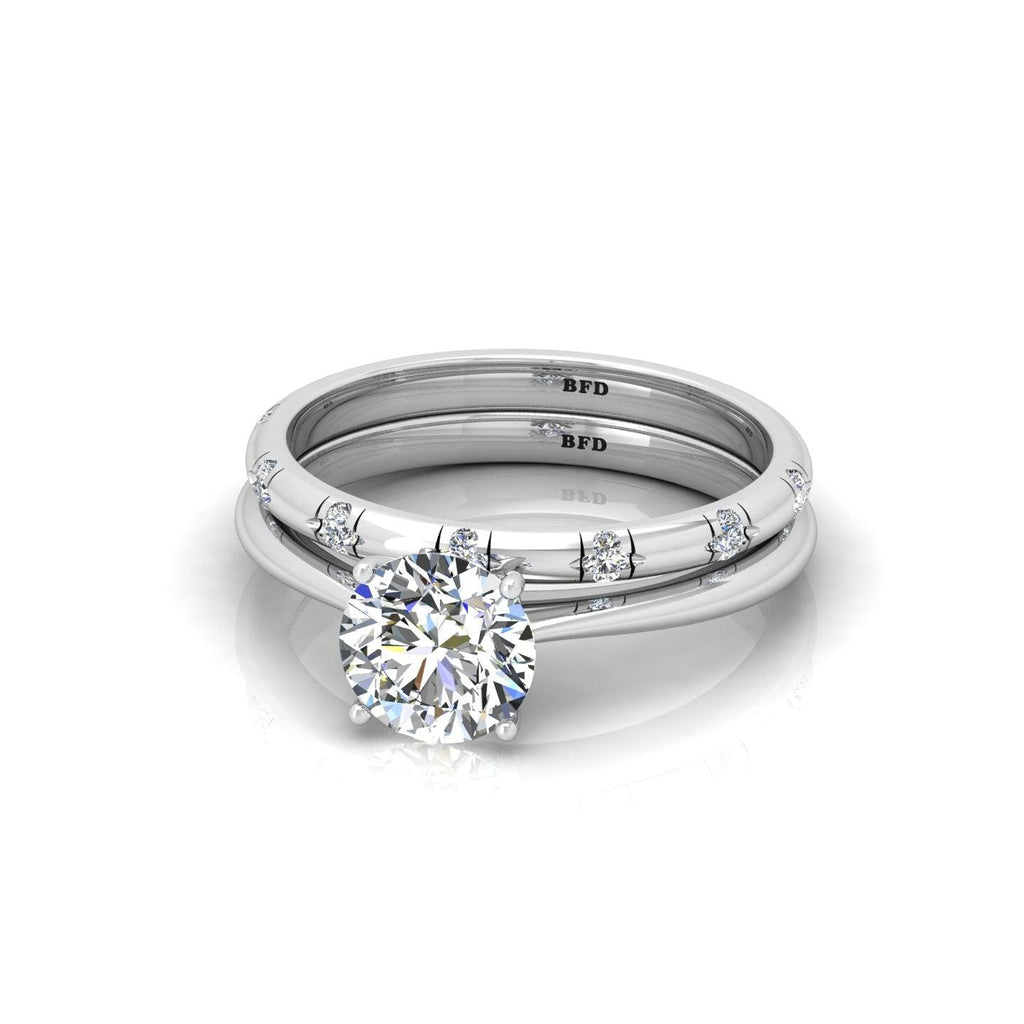 Certified Classic Round Diamond Solitaire Engagement Ring With Band 1.20Ct E/VS